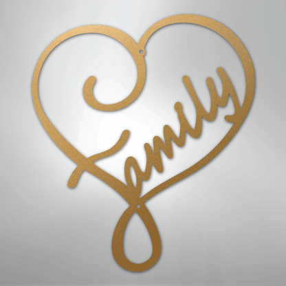 My Easy Monogram Steel Sign Gold / 12" Family Love - Steel Sign