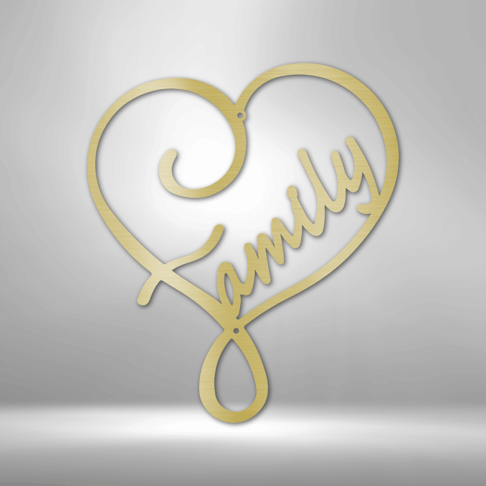 My Easy Monogram Steel Sign Gold / 12" Family Love - Steel Sign