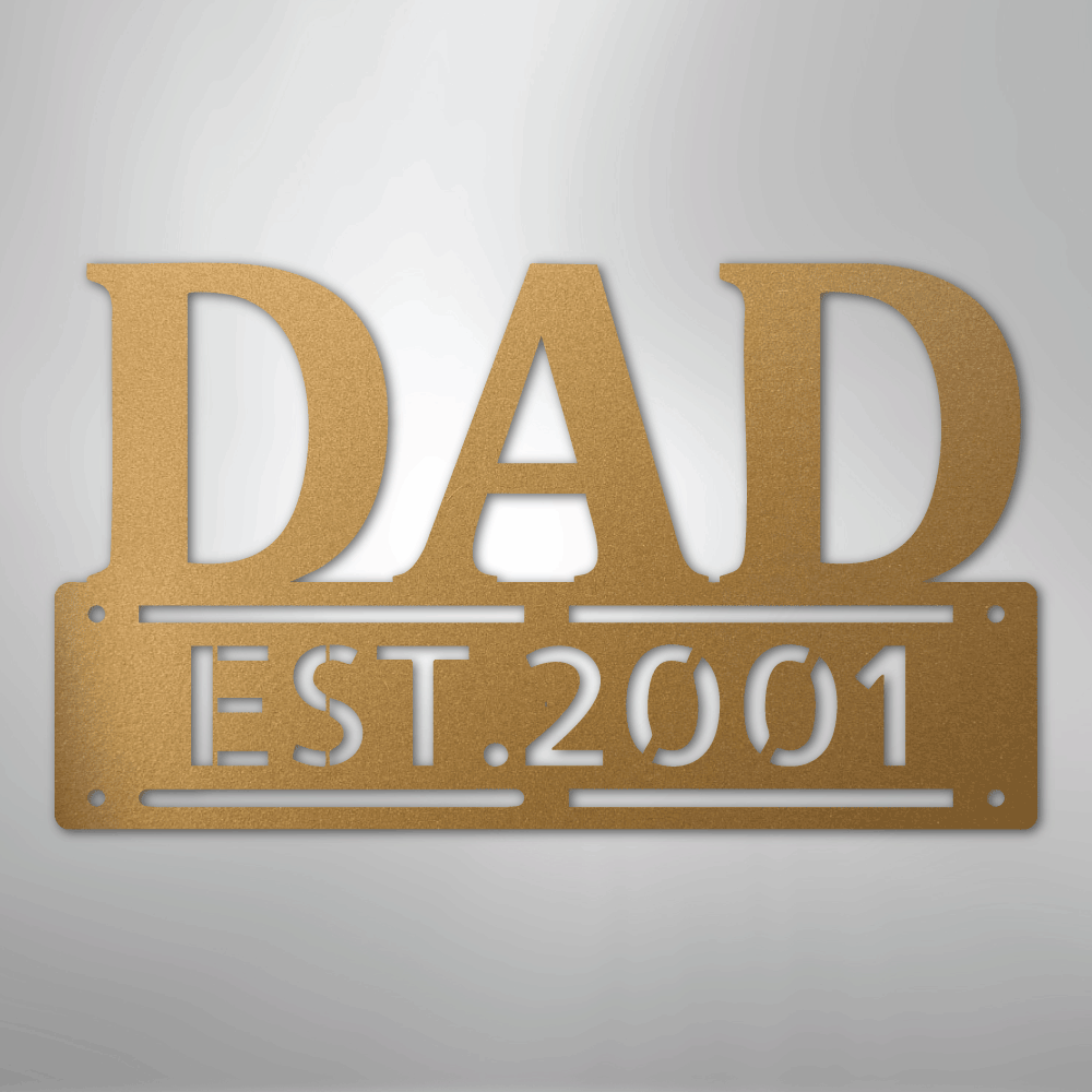 My Easy Monogram Steel Sign Gold / 12" Father's Day - Steel Sign
