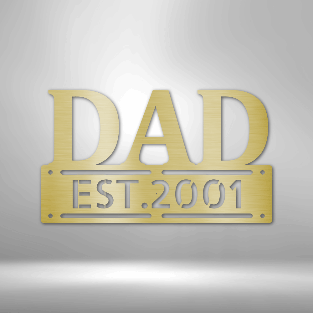 My Easy Monogram Steel Sign Gold / 12" Father's Day - Steel Sign