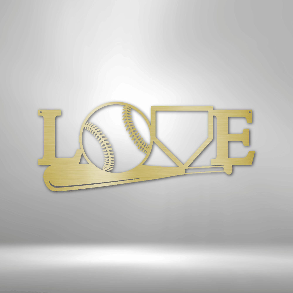 My Easy Monogram Steel Sign Gold / 12" For The Love Of The Game - Metal Sign