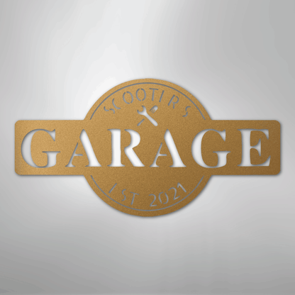 My Easy Monogram Steel Sign Gold / 12" Garage Monogram - Metal Sign