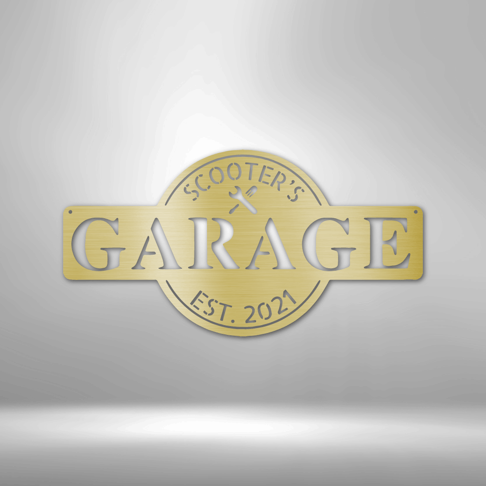 My Easy Monogram Steel Sign Gold / 12" Garage Monogram - Metal Sign