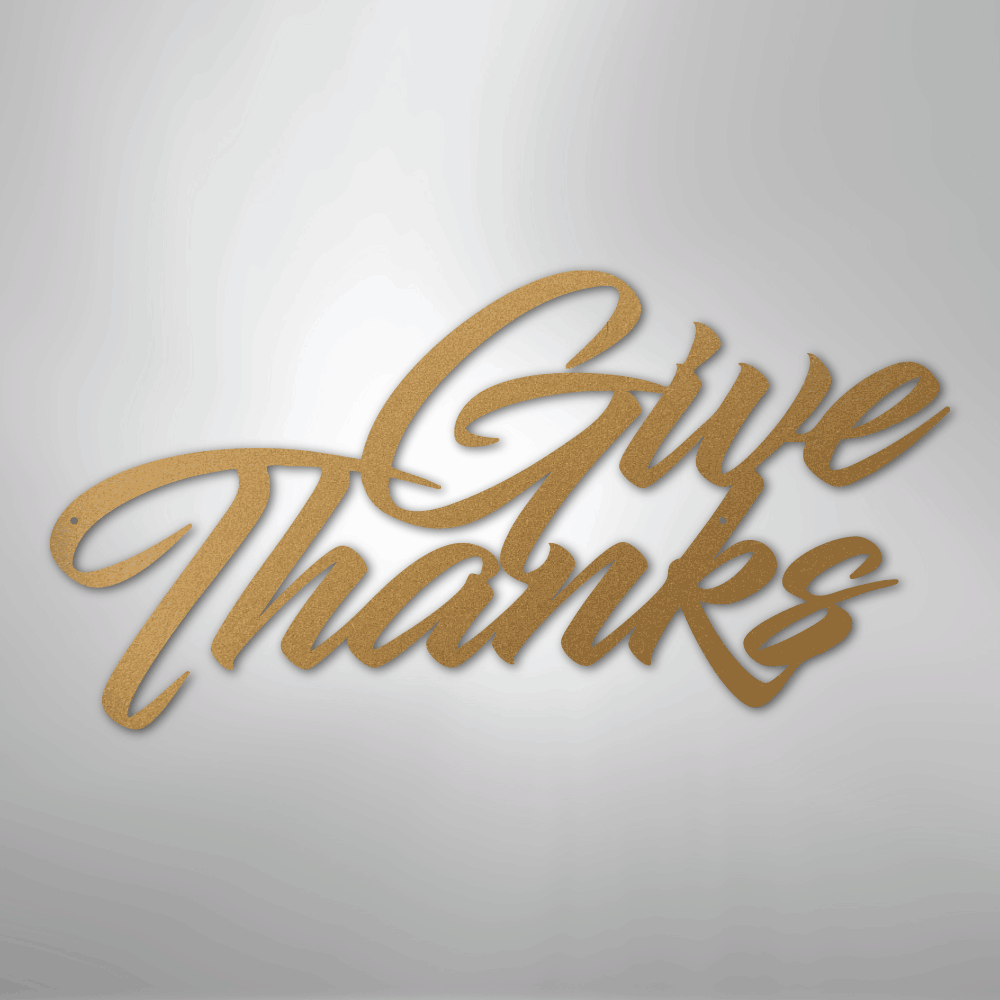 My Easy Monogram Steel Sign Gold / 12" Give Thanks - Steel Sign