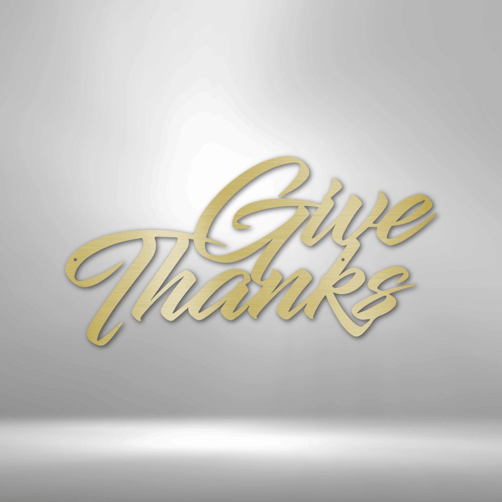 My Easy Monogram Steel Sign Gold / 12" Give Thanks - Steel Sign