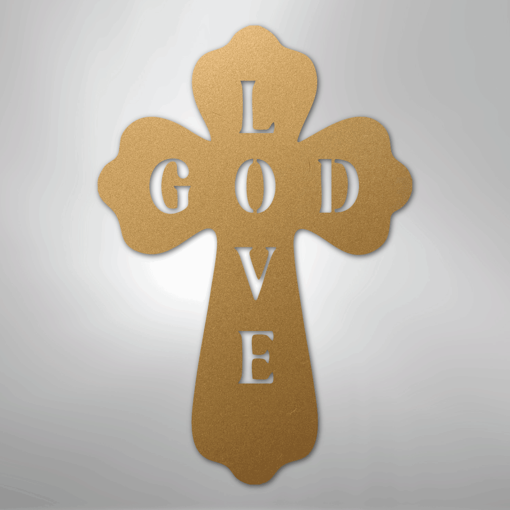 My Easy Monogram Steel Sign Gold / 12" God Love - Steel Sign