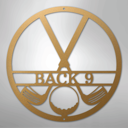 My Easy Monogram Steel Sign Gold / 12" Golf Club Monogram - Steel Sign