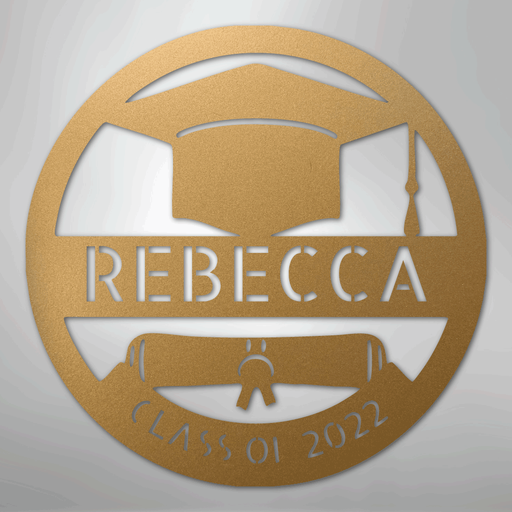 My Easy Monogram Steel Sign Gold / 12" Grad Cap Monogram - Steel Sign