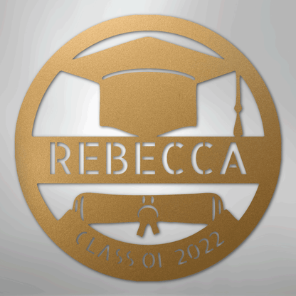 My Easy Monogram Steel Sign Gold / 12" Grad Cap Monogram - Steel Sign
