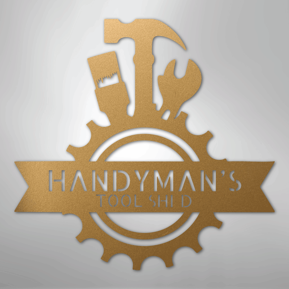 My Easy Monogram Steel Sign Gold / 12" Handyman Shop Monogram - Steel Sign