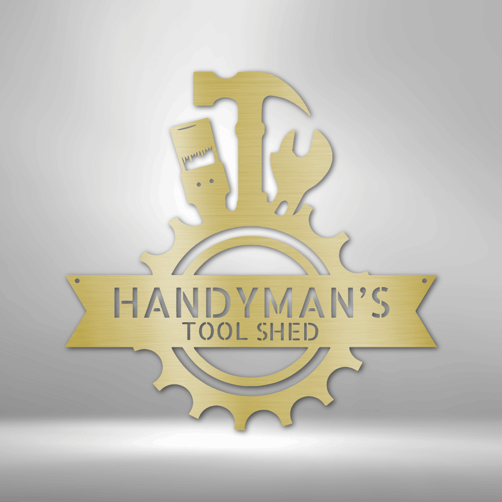 My Easy Monogram Steel Sign Gold / 12" Handyman Shop Monogram - Steel Sign