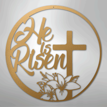 My Easy Monogram Steel Sign Gold / 12" He is Risen - Steel Sign