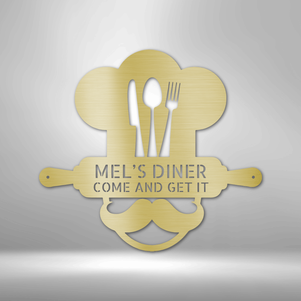 My Easy Monogram Steel Sign Gold / 12" Home Chef Monogram - Steel Sign