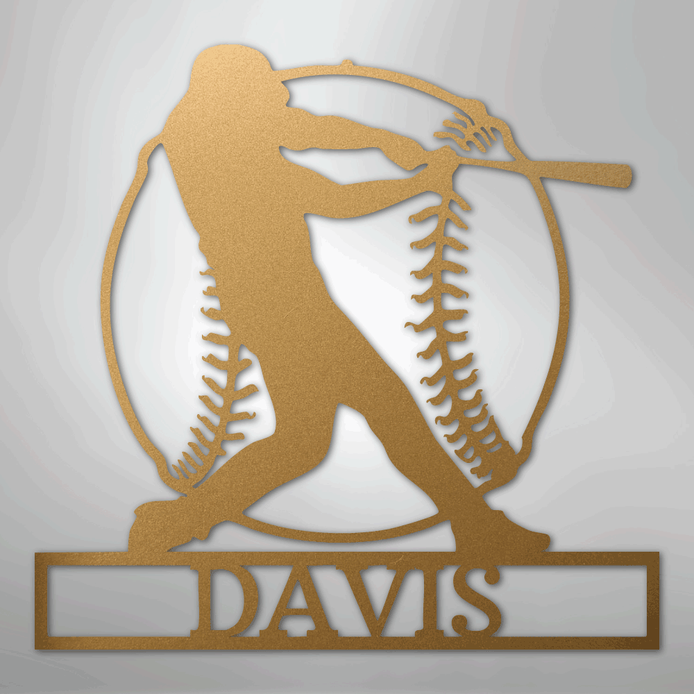 My Easy Monogram Steel Sign Gold / 12" Home Run Monogram - Metal Sign
