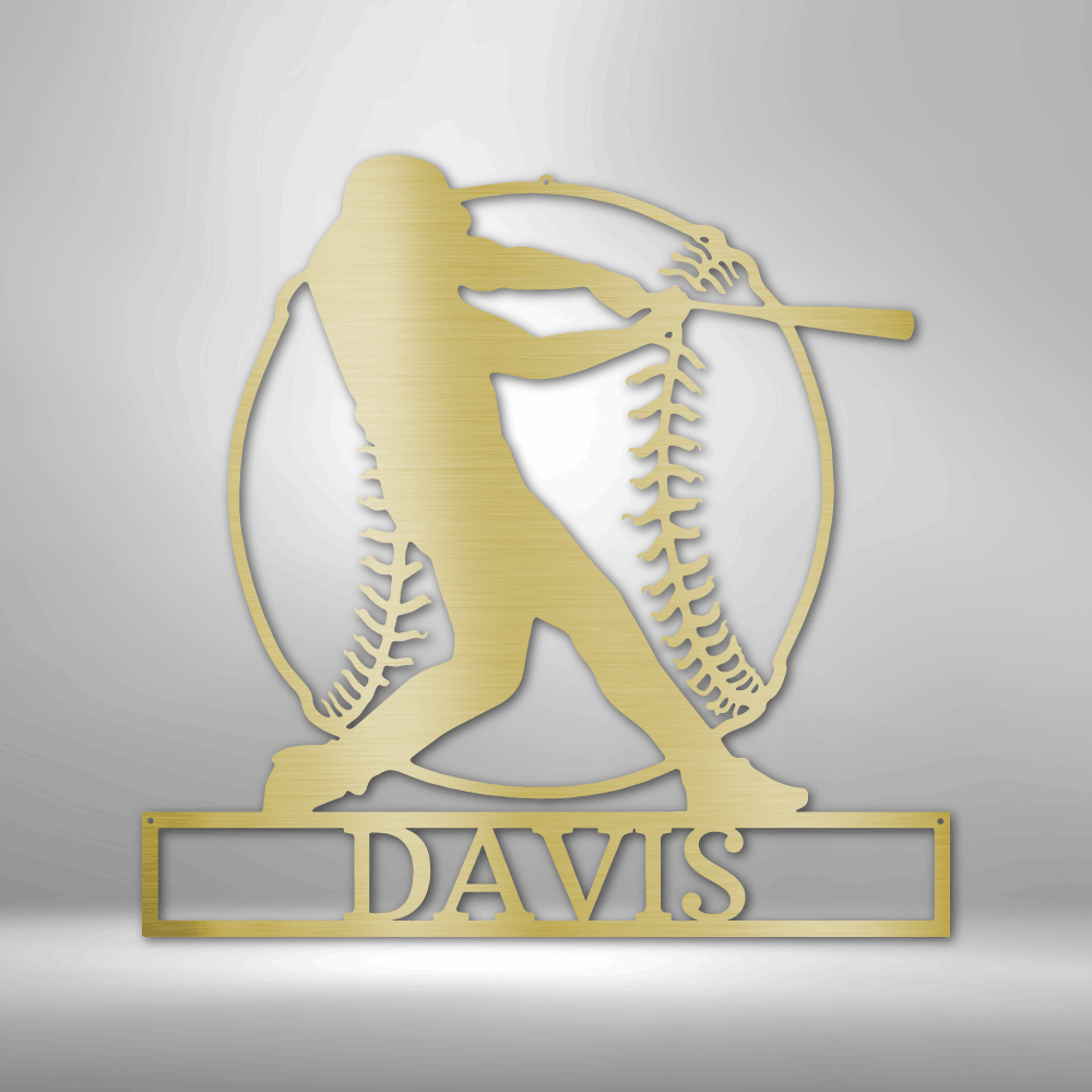 My Easy Monogram Steel Sign Gold / 12" Home Run Monogram - Metal Sign