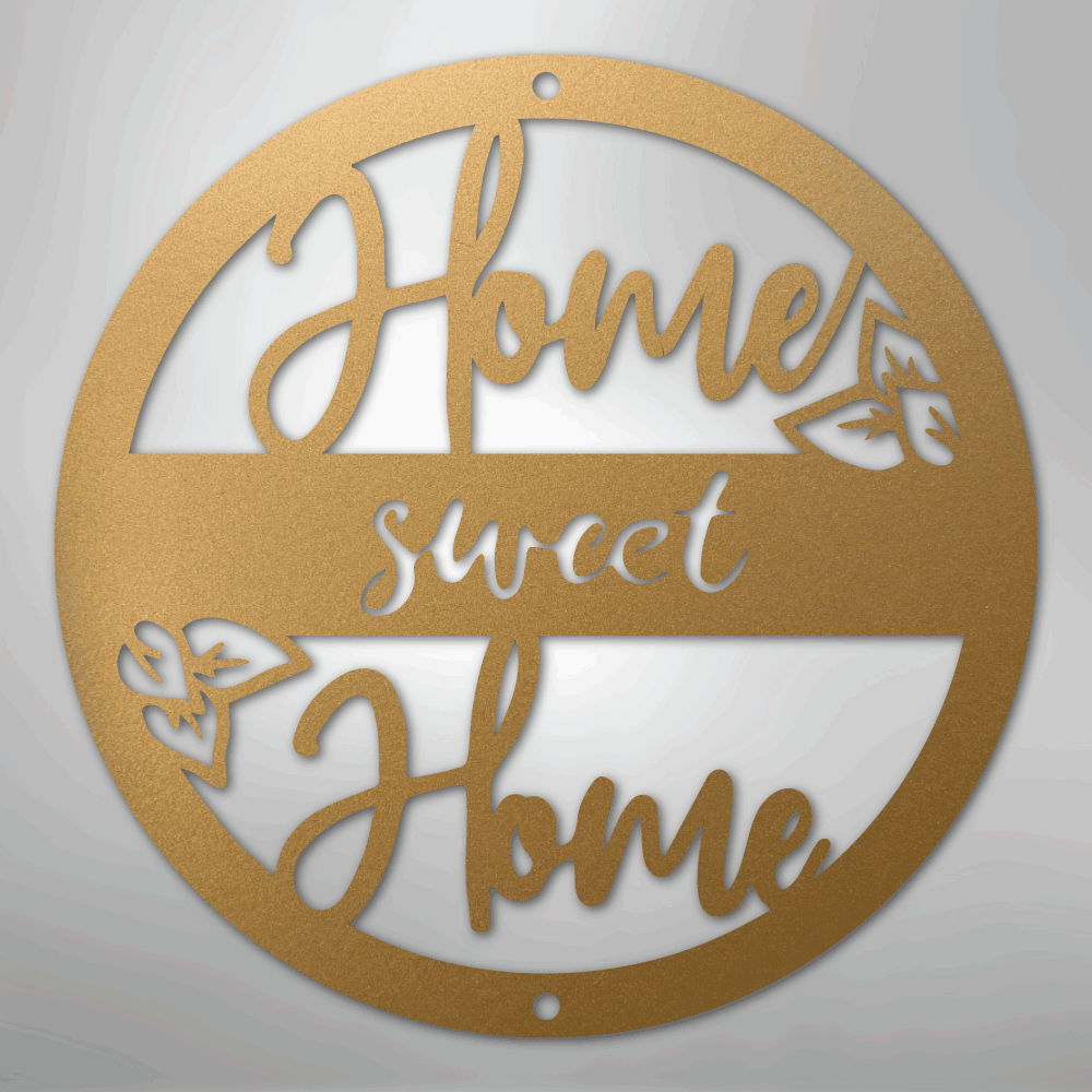 My Easy Monogram Steel Sign Gold / 12" Home Sweet Home - Steel Sign