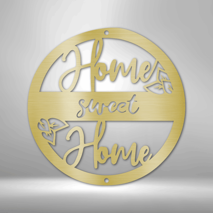 My Easy Monogram Steel Sign Gold / 12" Home Sweet Home - Steel Sign