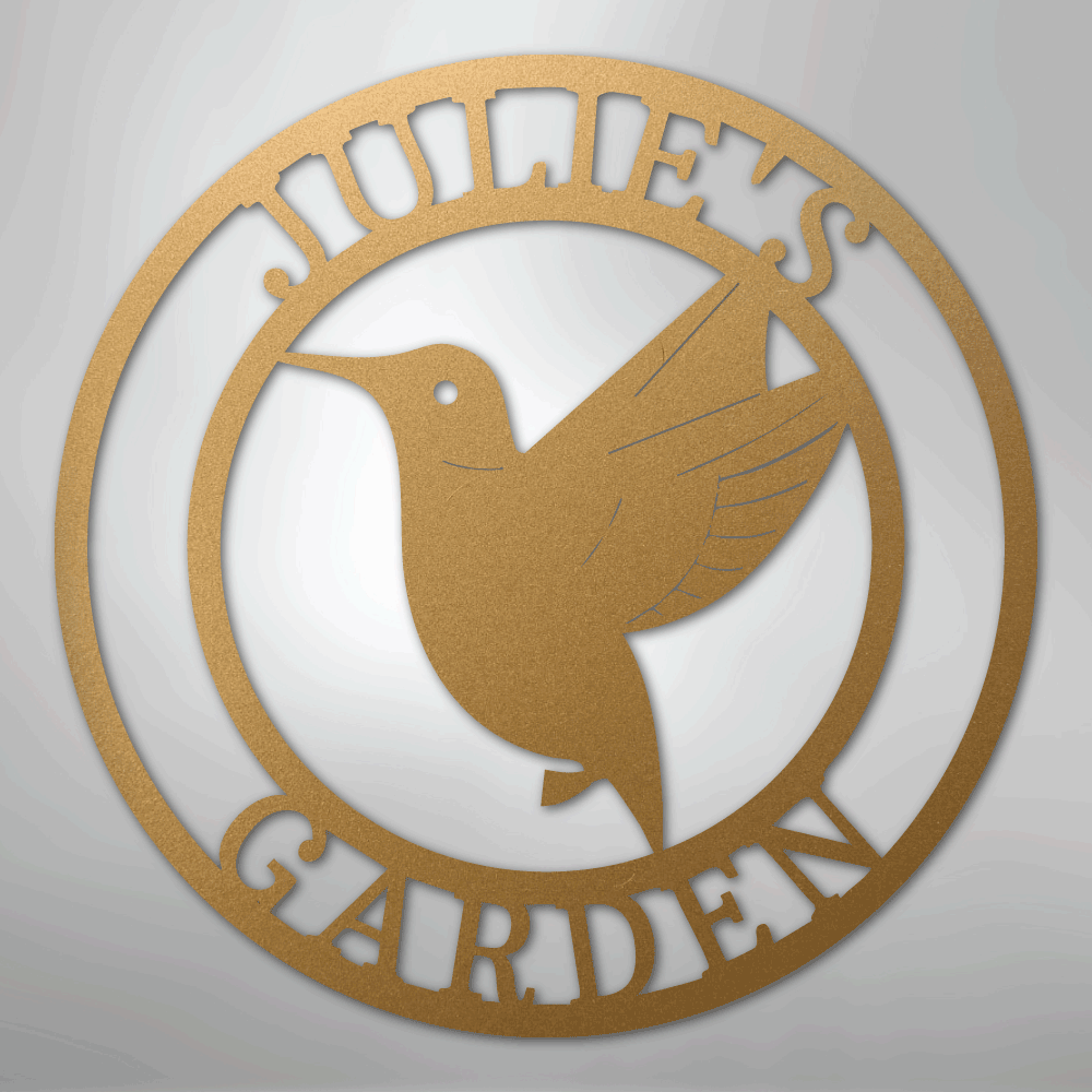 My Easy Monogram Steel Sign Gold / 12" Humming Bird Monogram - Steel Sign