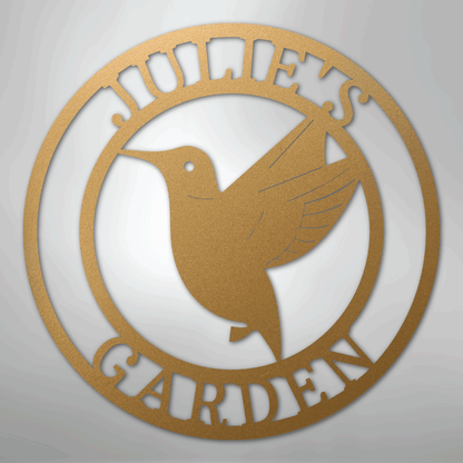 My Easy Monogram Steel Sign Gold / 12" Humming Bird Monogram - Steel Sign