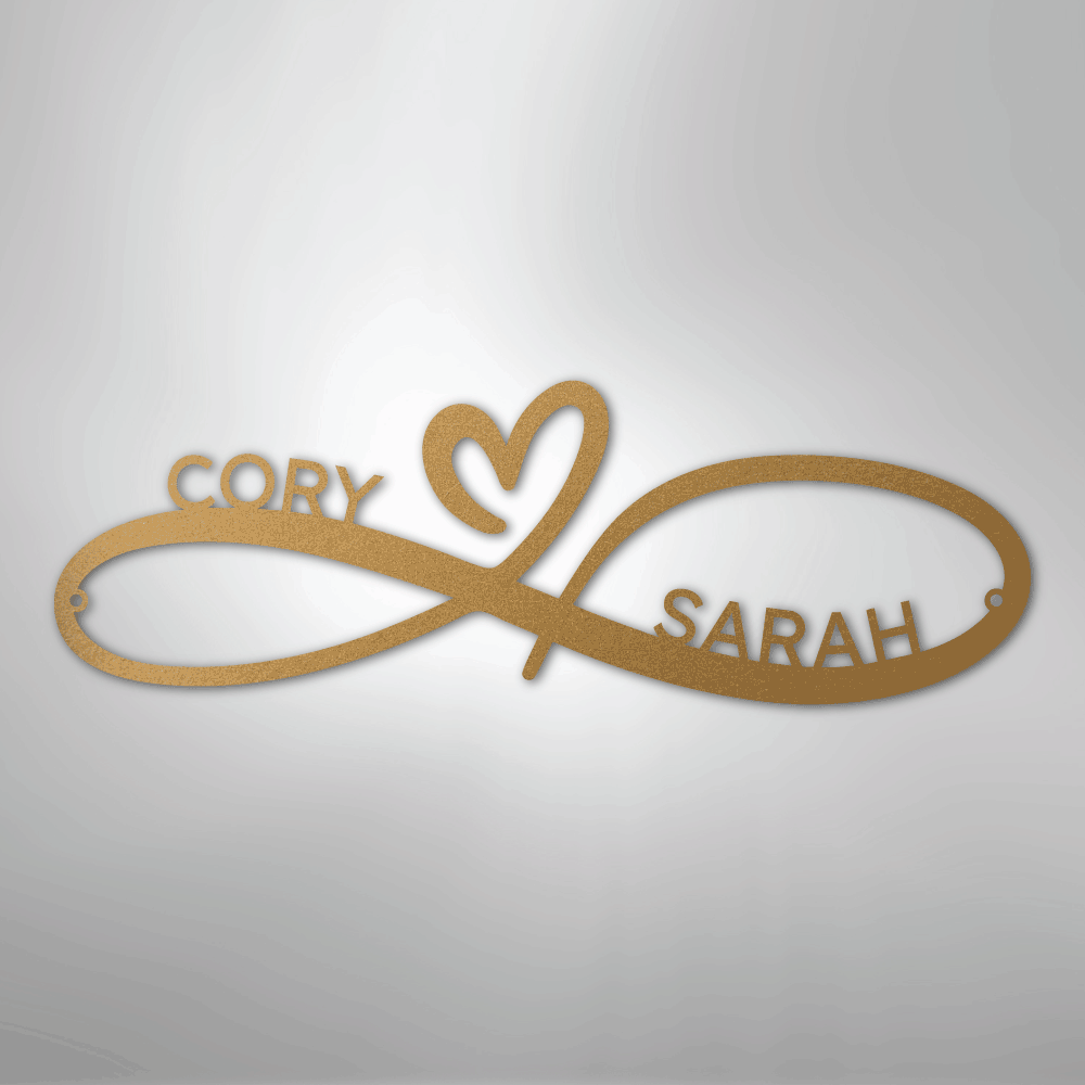 My Easy Monogram Steel Sign Gold / 12" Infinity Couples Monogram - Steel Sign