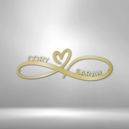 My Easy Monogram Steel Sign Gold / 12" Infinity Couples Monogram - Steel Sign