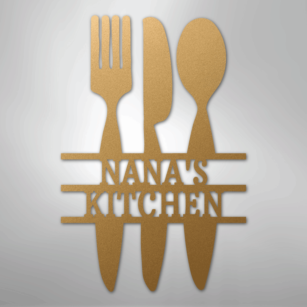 My Easy Monogram Steel Sign Gold / 12" Kitchen Utensil Monogram - Steel Sign