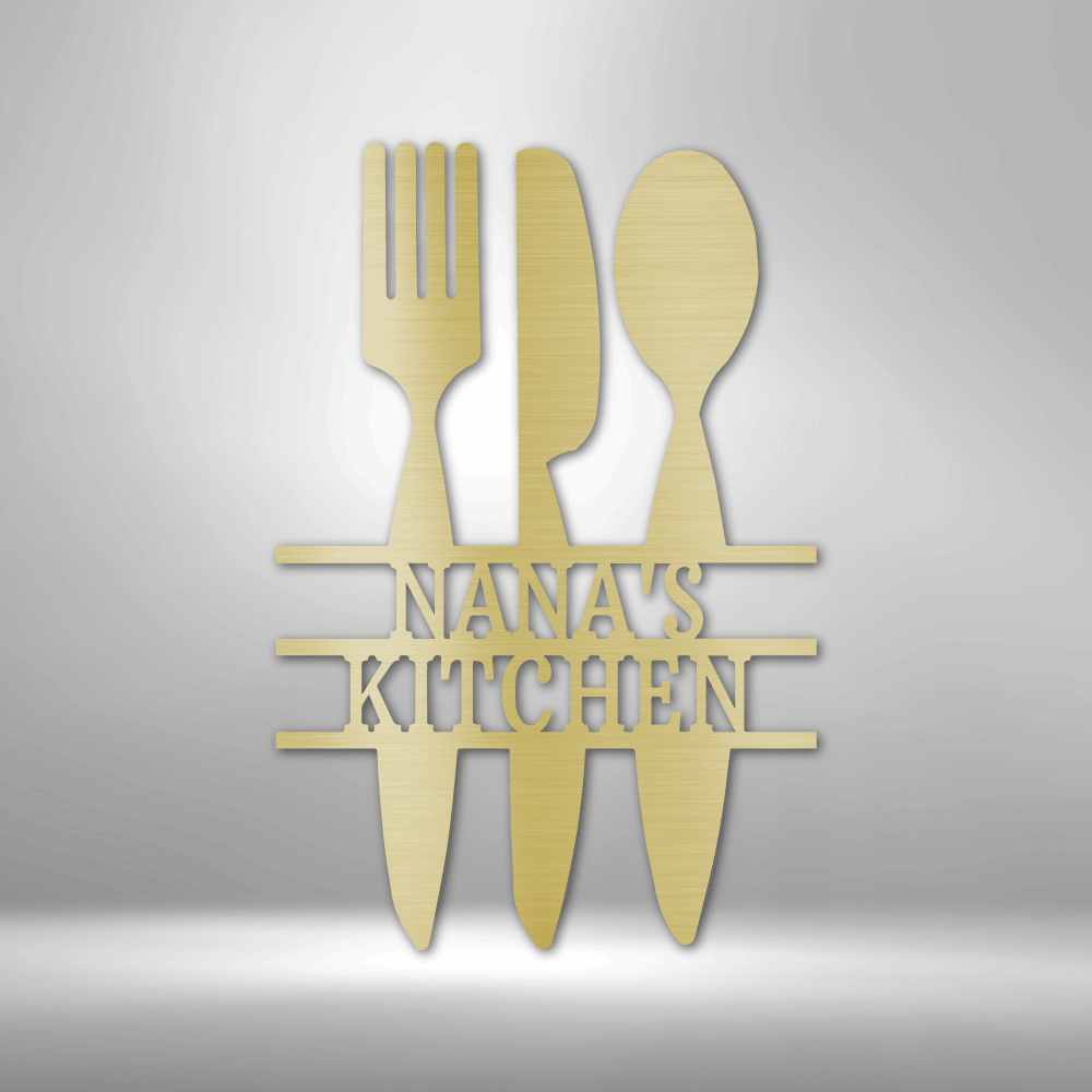 My Easy Monogram Steel Sign Gold / 12" Kitchen Utensil Monogram - Steel Sign