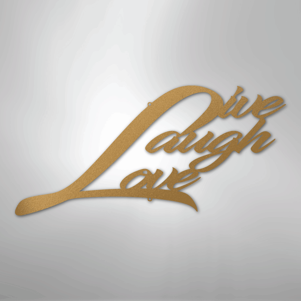 My Easy Monogram Steel Sign Gold / 12" Live Laugh Love - Steel Sign