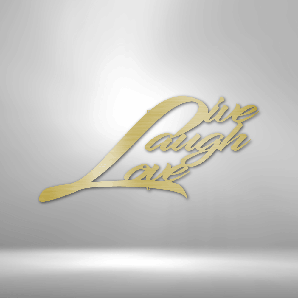 My Easy Monogram Steel Sign Gold / 12" Live Laugh Love - Steel Sign