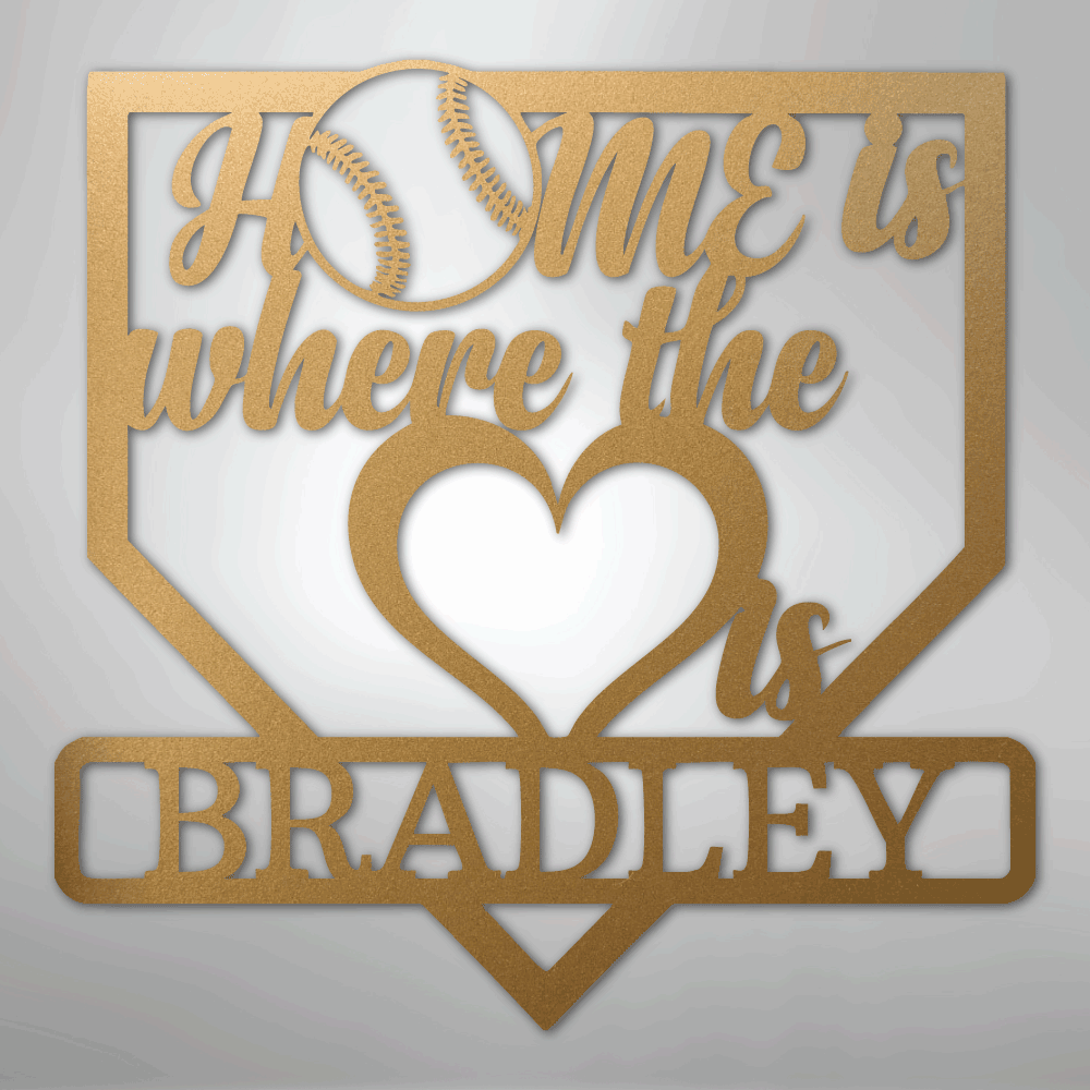 My Easy Monogram Steel Sign Gold / 12" Love Baseball Monogram - Metal Sign