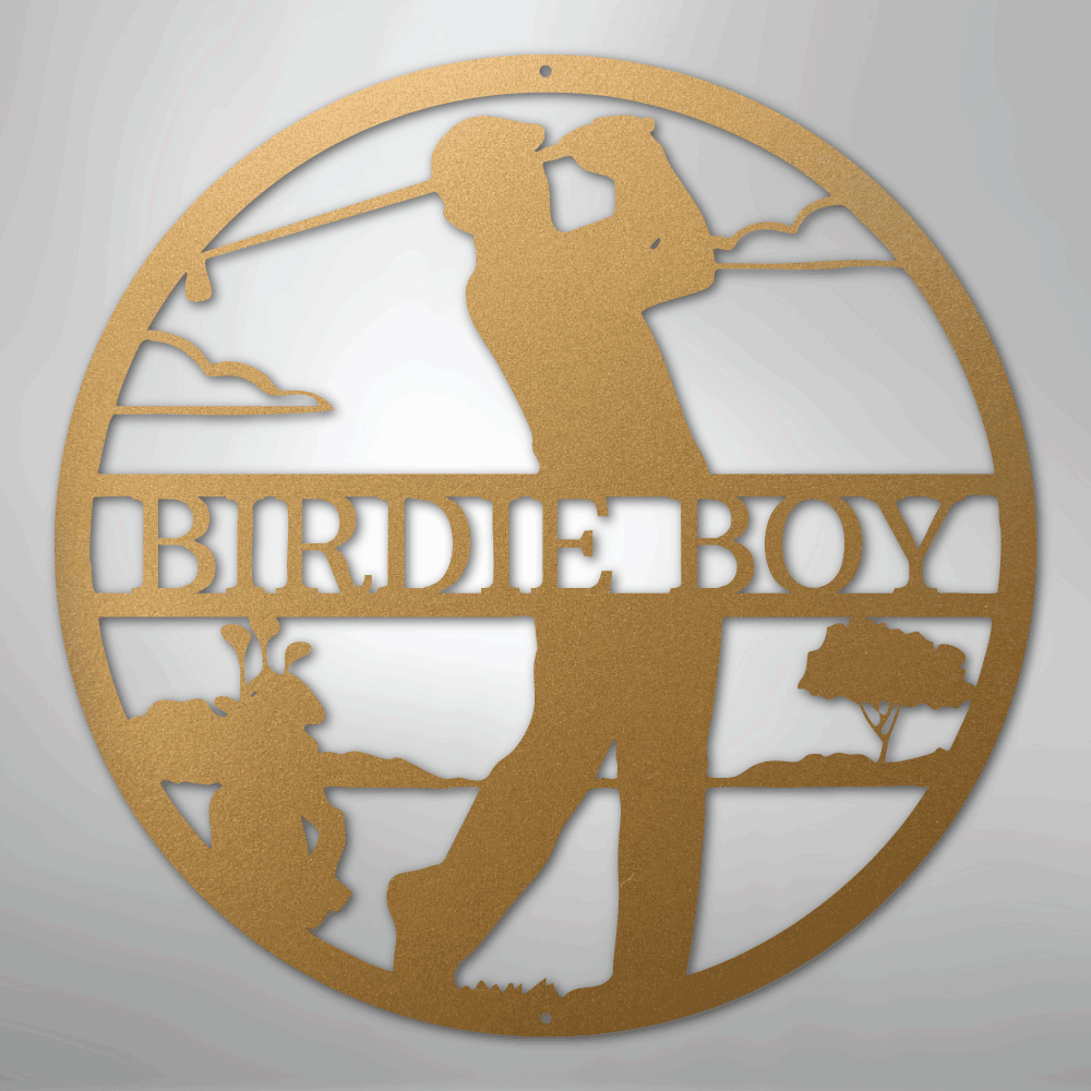 My Easy Monogram Steel Sign Gold / 12" Male Golfer Monogram - Steel Sign