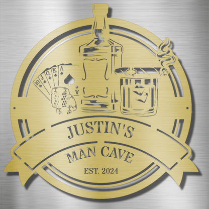 My Easy Monogram Steel Sign Gold / 12 Man Cave - Steel Sign