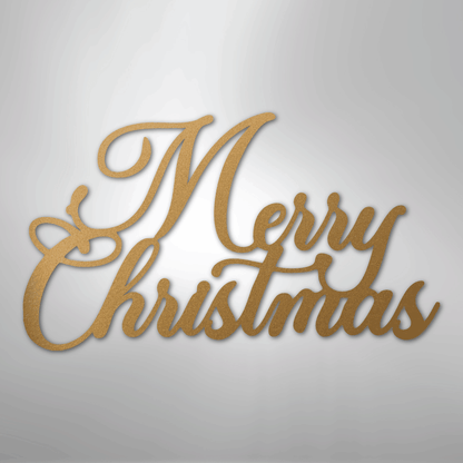 My Easy Monogram Steel Sign Gold / 12" Merry Christmas Script - Steel Sign