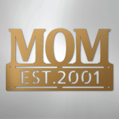 My Easy Monogram Steel Sign Gold / 12" Mother's Day Plaque - Steel SIgn