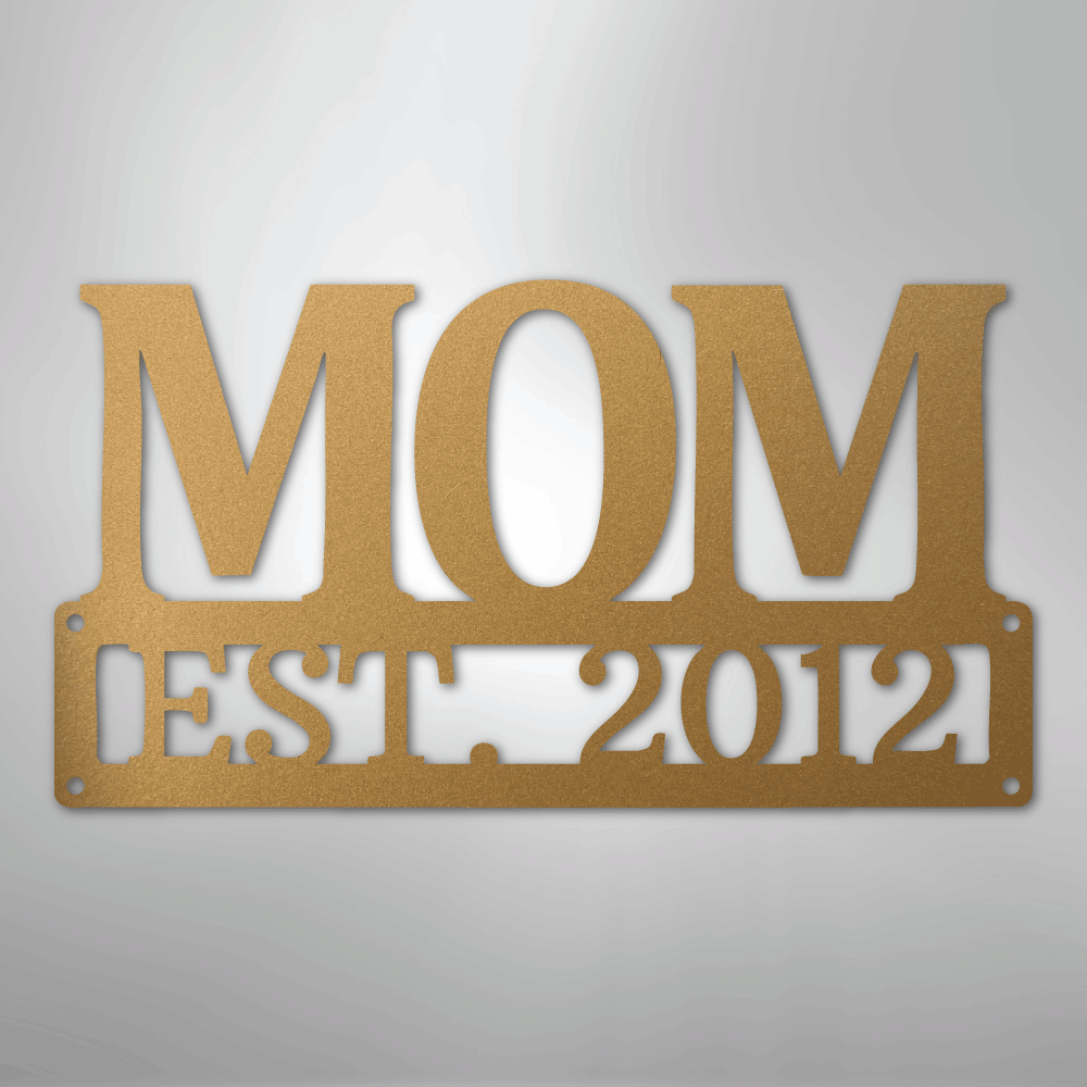 My Easy Monogram Steel Sign Gold / 12" Mother's Day Plaque - Steel SIgn
