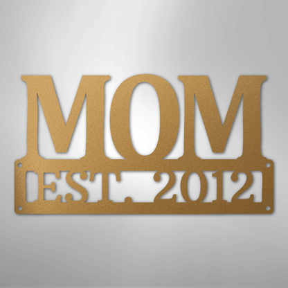 My Easy Monogram Steel Sign Gold / 12" Mother's Day Plaque - Steel SIgn