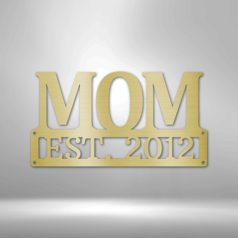 My Easy Monogram Steel Sign Gold / 12" Mother's Day Plaque - Steel SIgn