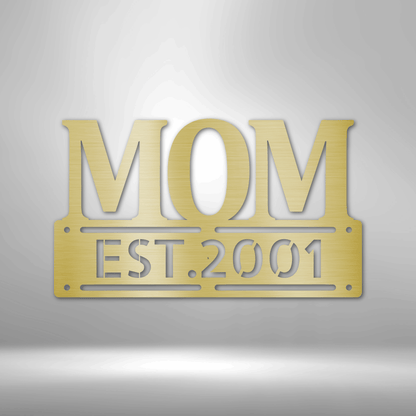 My Easy Monogram Steel Sign Gold / 12" Mother's Day Plaque - Steel SIgn