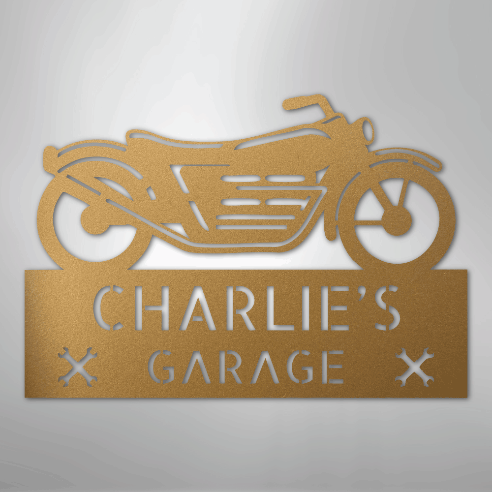 My Easy Monogram Steel Sign Gold / 12" Motorcycle Adventure Monogram - Steel Sign