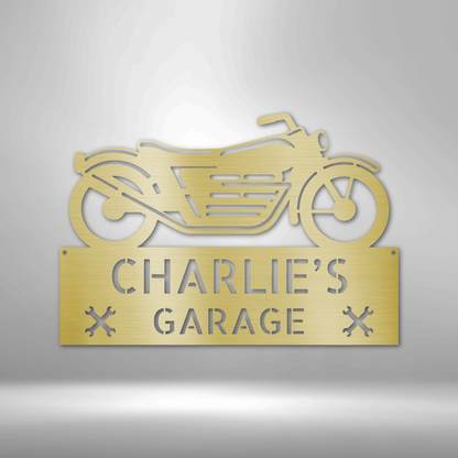 My Easy Monogram Steel Sign Gold / 12" Motorcycle Adventure Monogram - Steel Sign