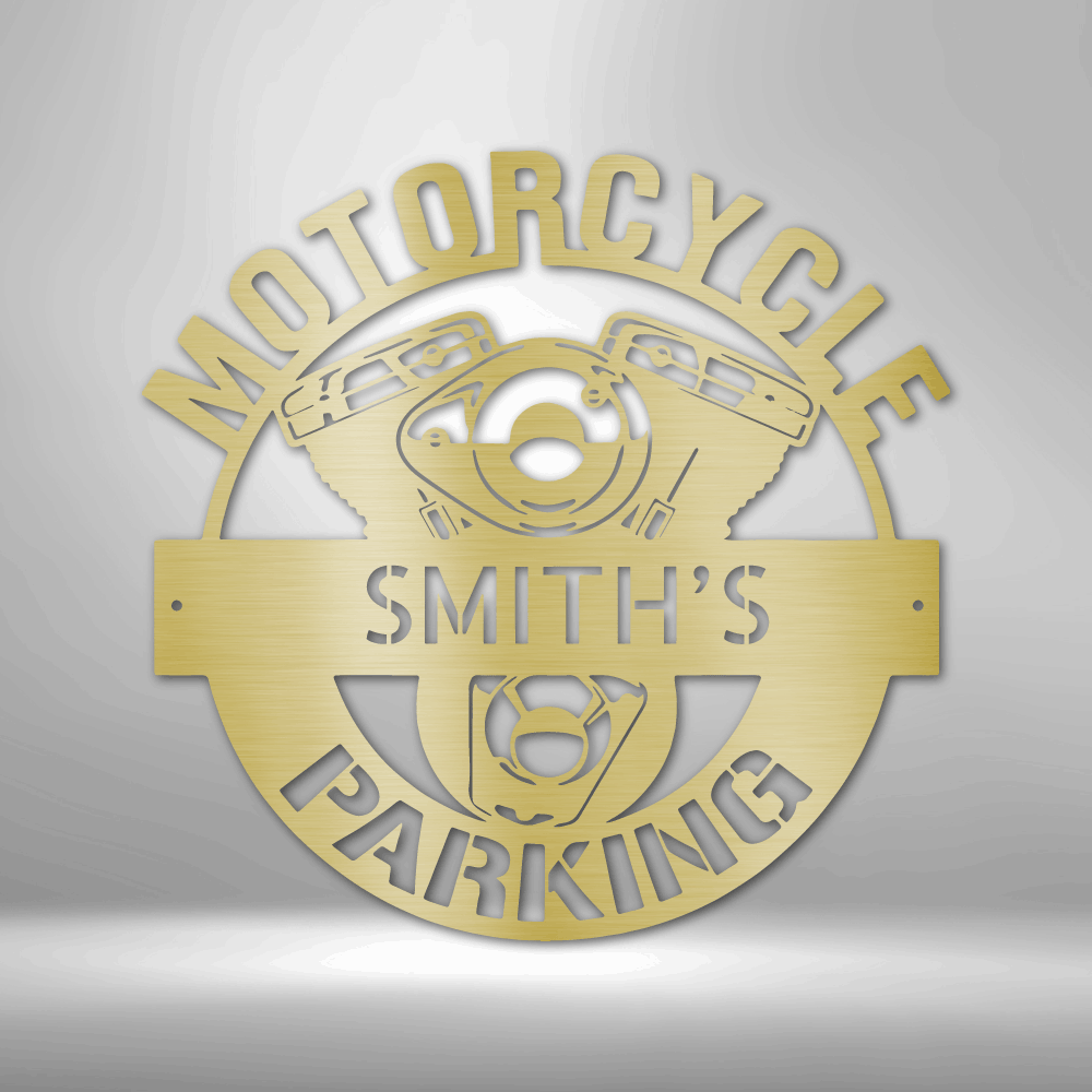 My Easy Monogram Steel Sign Gold / 12" Motorcycle Parking Monogram - Steel Sign