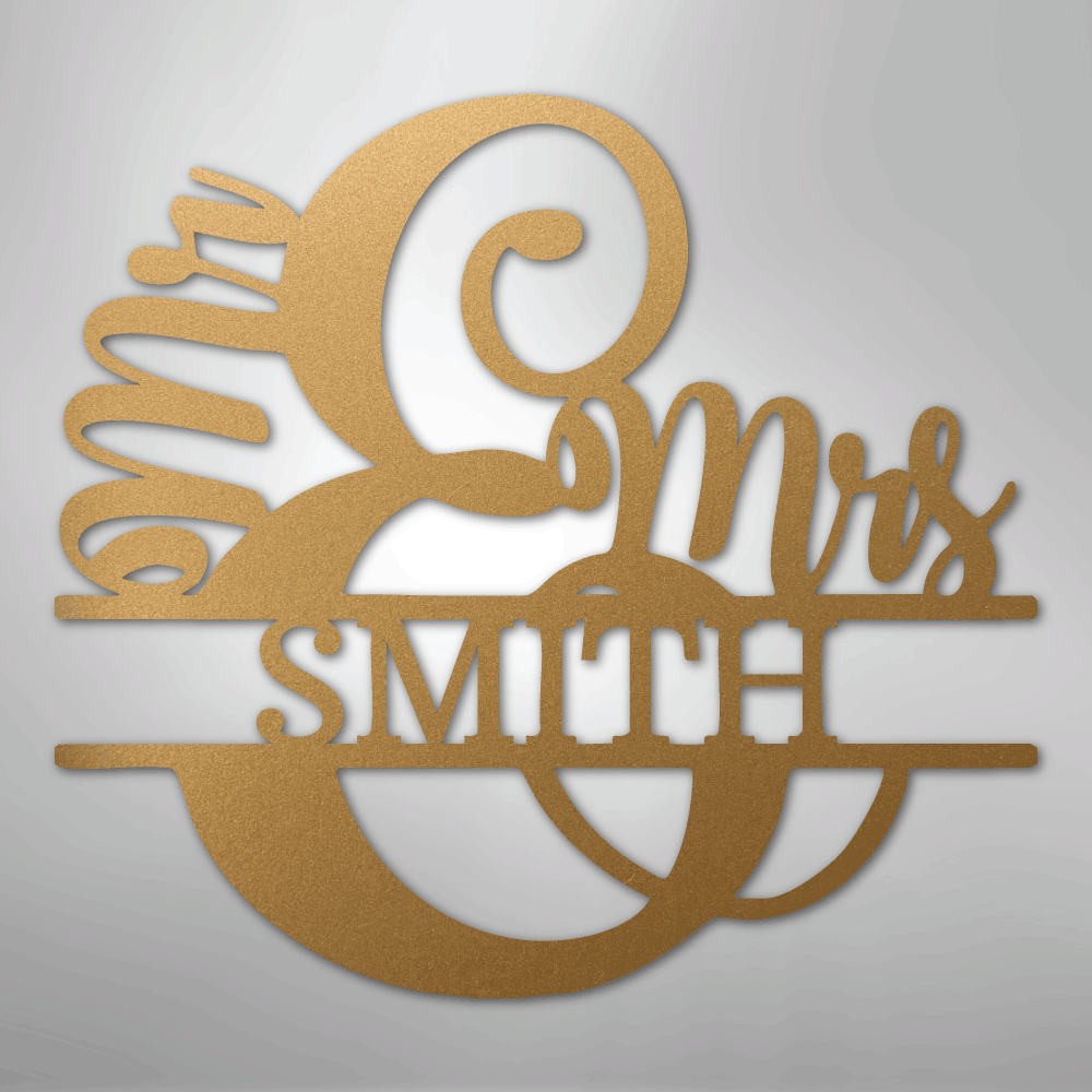 My Easy Monogram Steel Sign Gold / 12" New Couples Monogram - Steel Sign