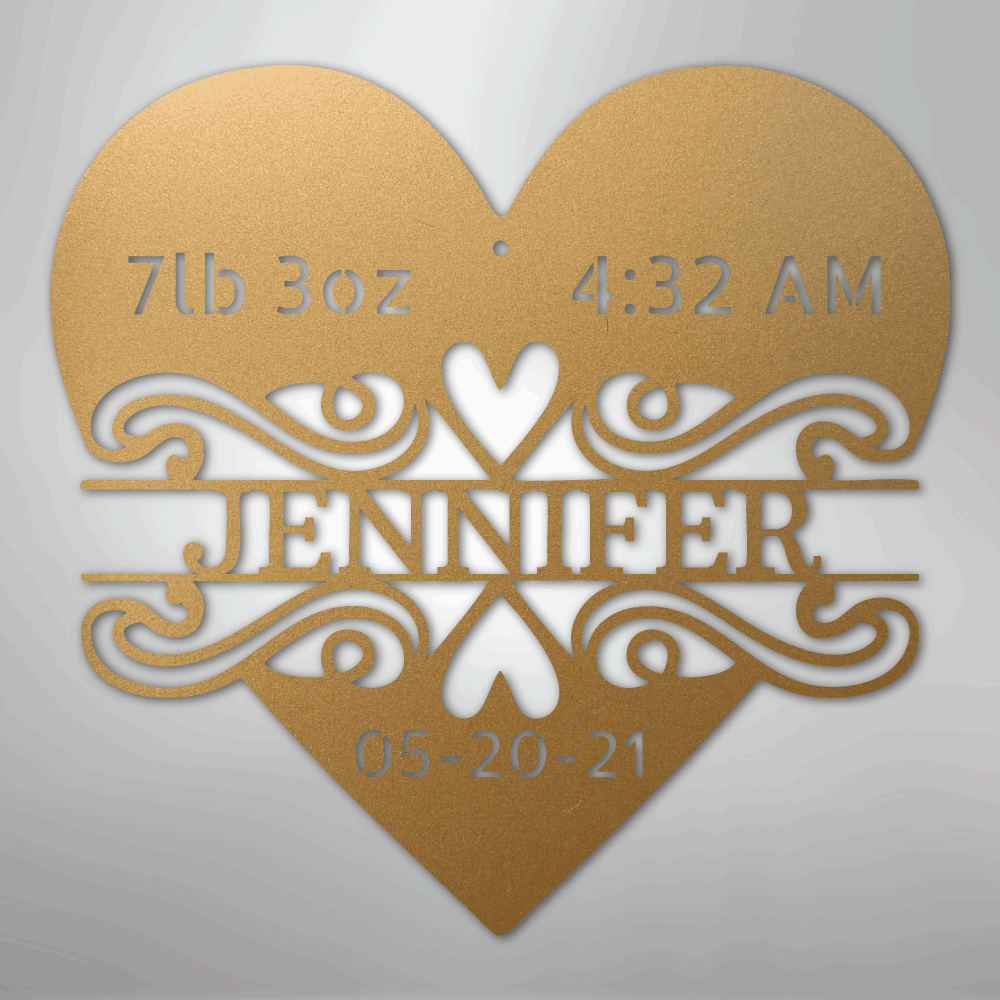 My Easy Monogram Steel Sign Gold / 12" Newborn Love Monogram - Steel Sign
