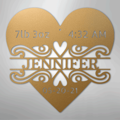 My Easy Monogram Steel Sign Gold / 12" Newborn Love Monogram - Steel Sign