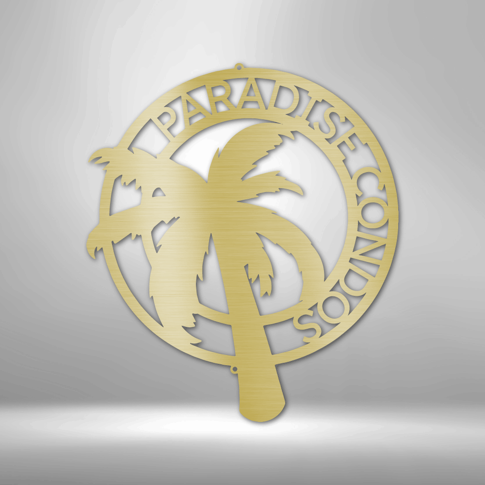 My Easy Monogram Steel Sign Gold / 12" Palm Tree Monogram - Steel Sign