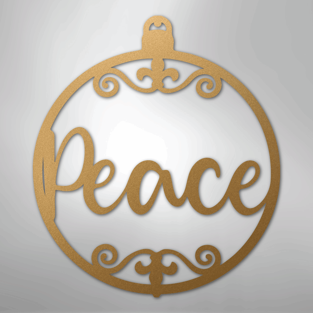 My Easy Monogram Steel Sign Gold / 12" Peace Ornament - Steel Sign