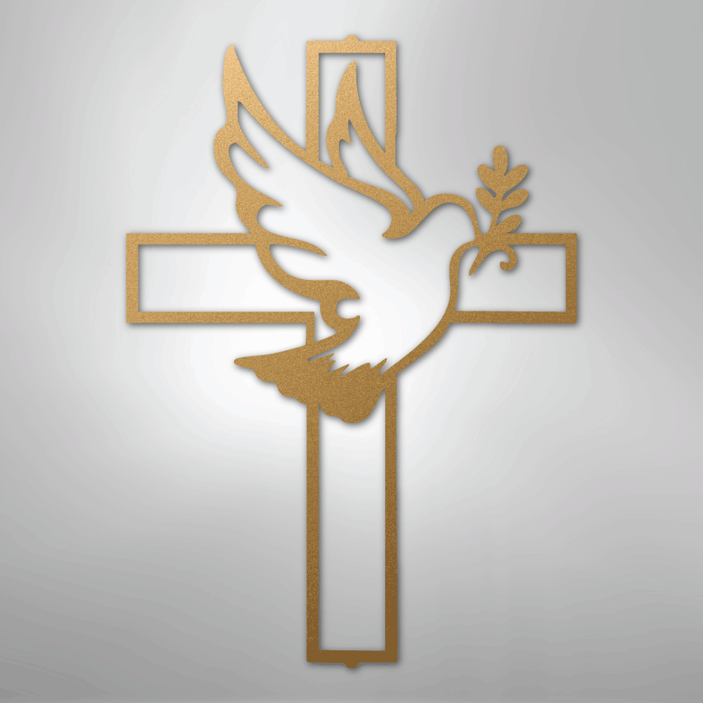 My Easy Monogram Steel Sign Gold / 12" Peaceful Dove - Steel Sign