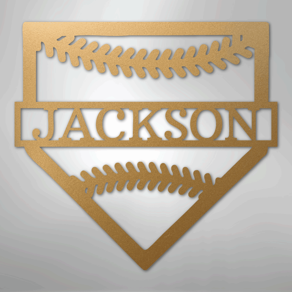 My Easy Monogram Steel Sign Gold / 12" Personal Home Base
