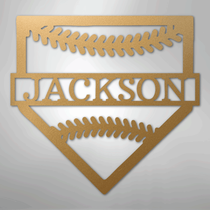 My Easy Monogram Steel Sign Gold / 12" Personal Home Base