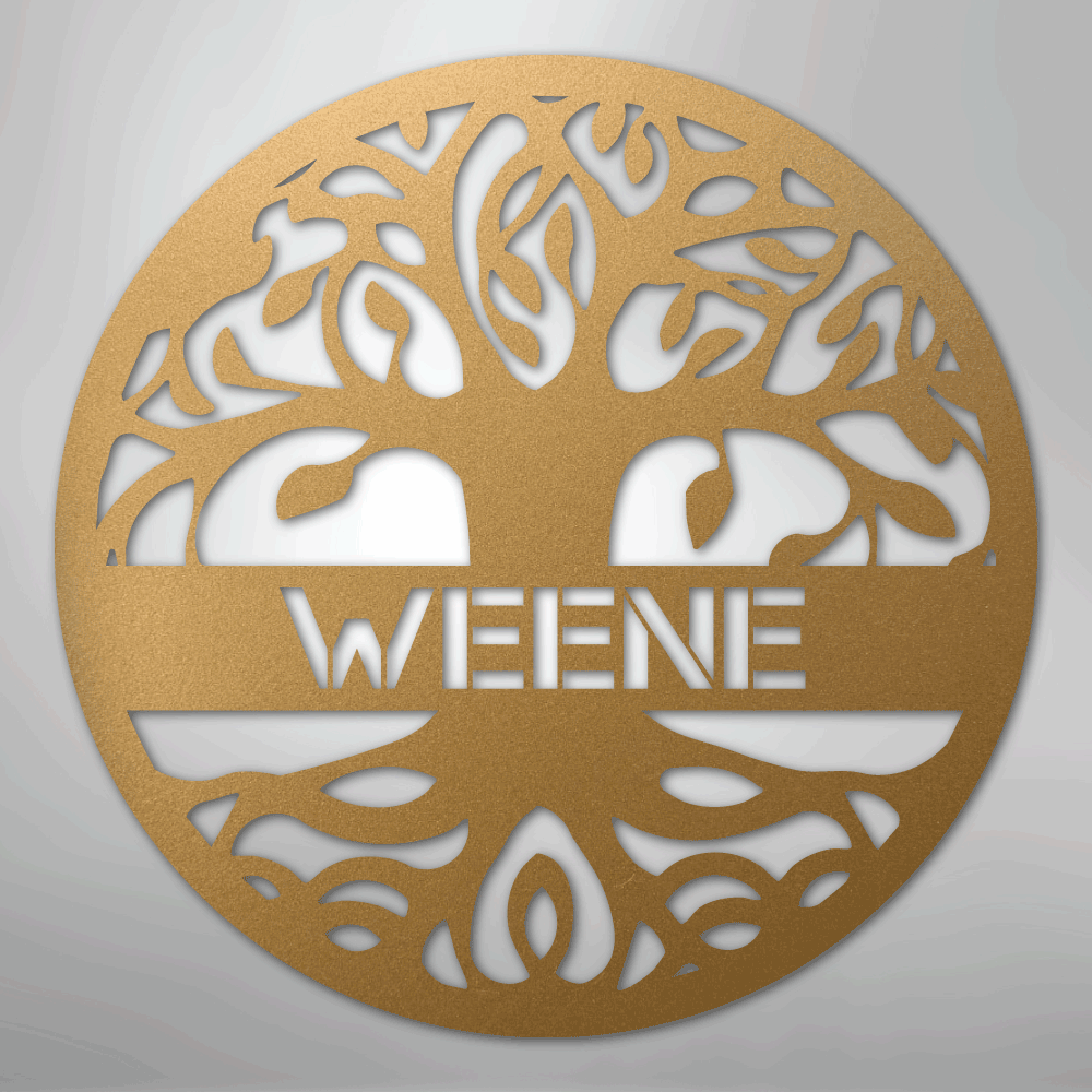 My Easy Monogram Steel Sign Gold / 12" Personalized Tree of Life - Steel Sign